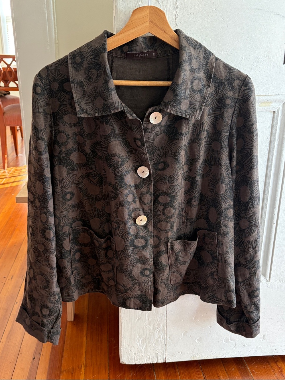 Cut Loose Button Front Jacket — Brown